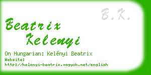 beatrix kelenyi business card
