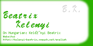 beatrix kelenyi business card